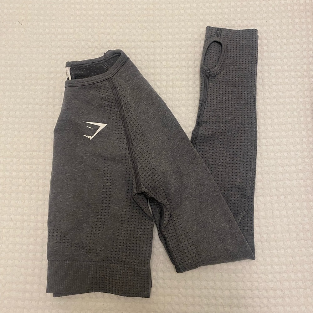 gymshark vital seamless 2.0 crop top in smokey grey marl
